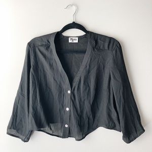 Show Me Your Mumu black chiffon crop